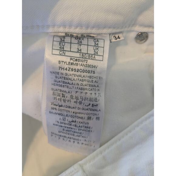 Guess High Rise Skinny Ankle Jeans White Sz 34 Distressed - Picture 4 of 8